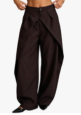 Women’s High Waist Wide Leg Layered Trousers