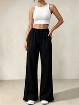 Women’s High Waist Wide Leg Drawstring Casual Pants