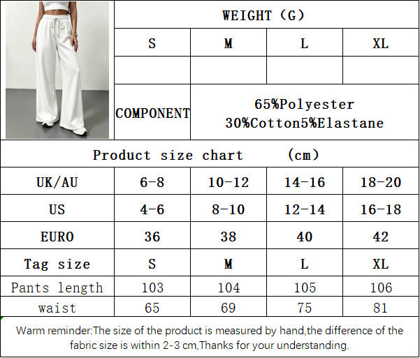 Women’s High Waist Wide Leg Drawstring Casual Pants