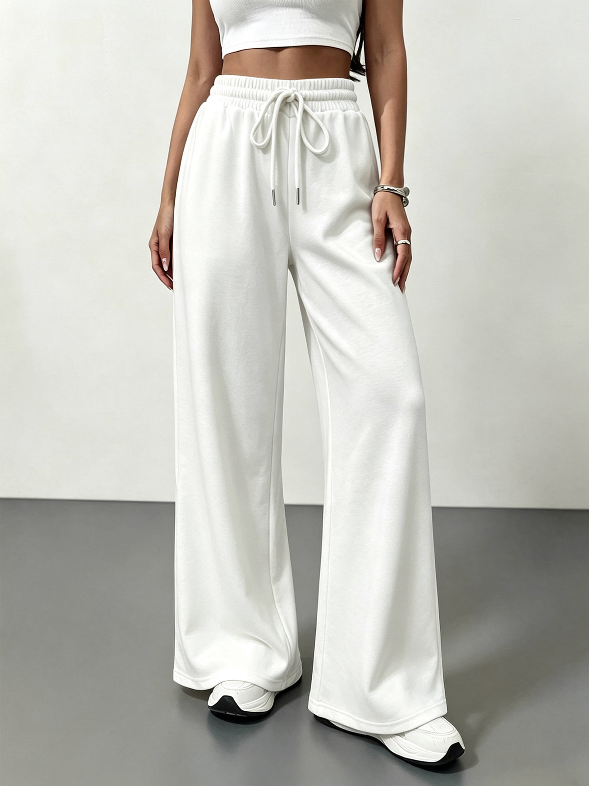 Women’s High Waist Wide Leg Drawstring Casual Pants