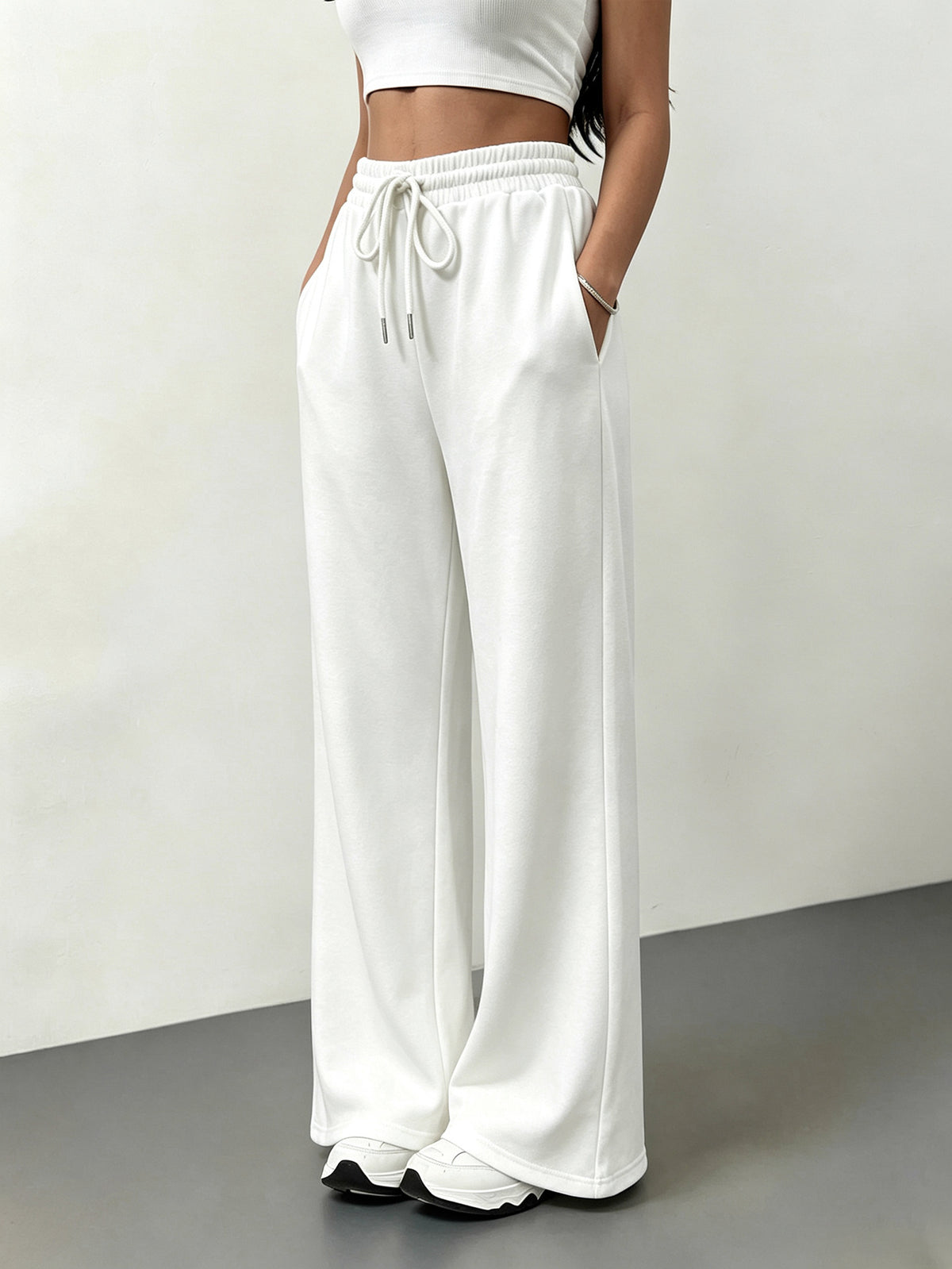 Women’s High Waist Wide Leg Drawstring Casual Pants