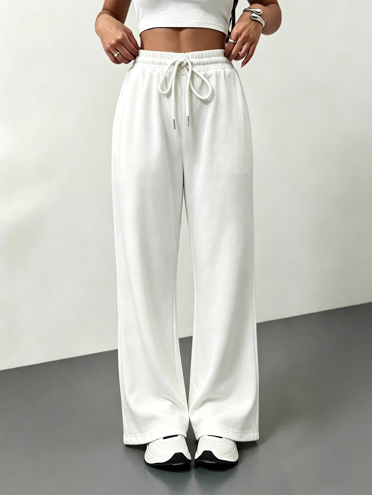 Women’s High Waist Wide Leg Drawstring Casual Pants