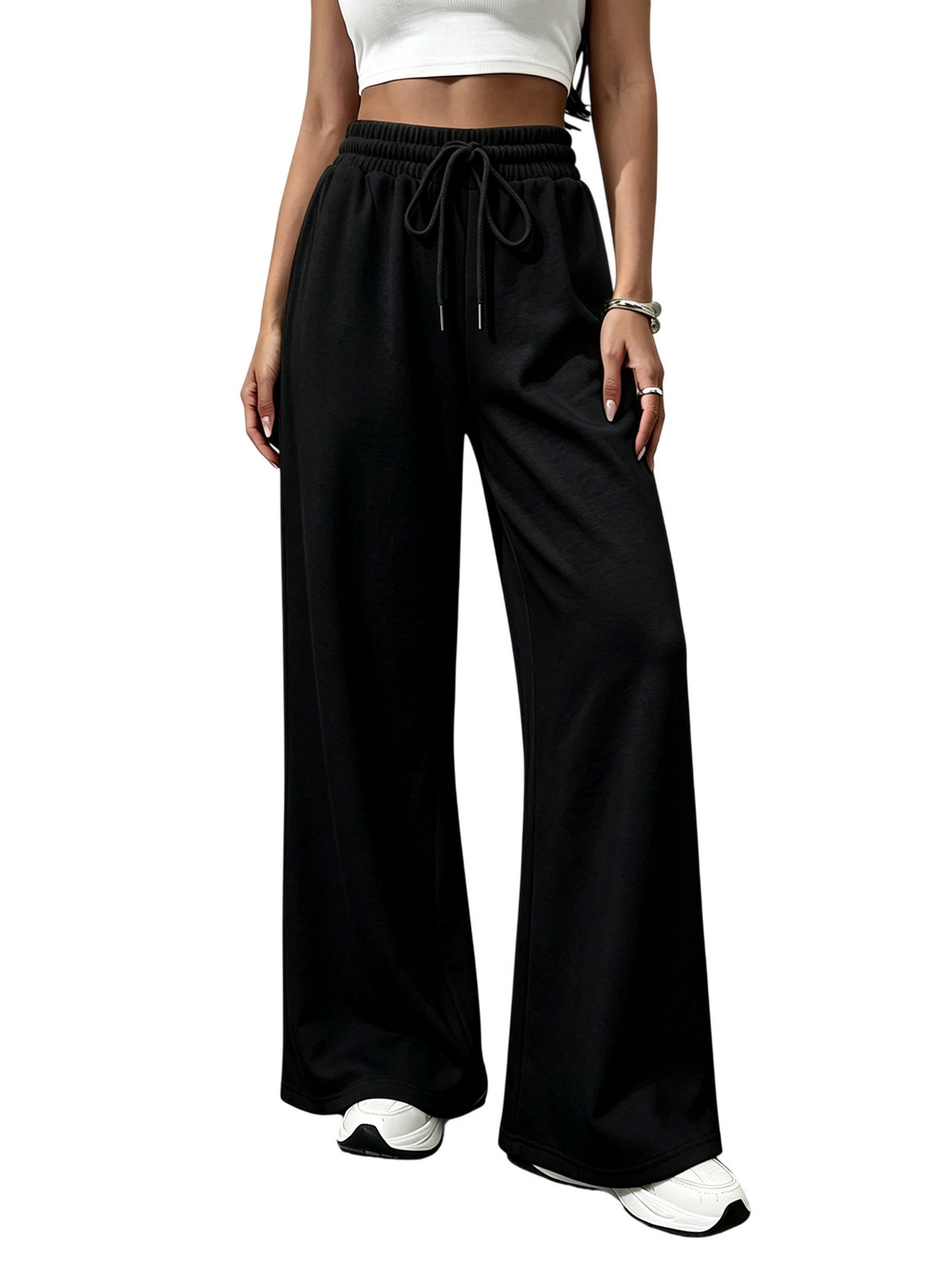 Women’s High Waist Wide Leg Drawstring Casual Pants