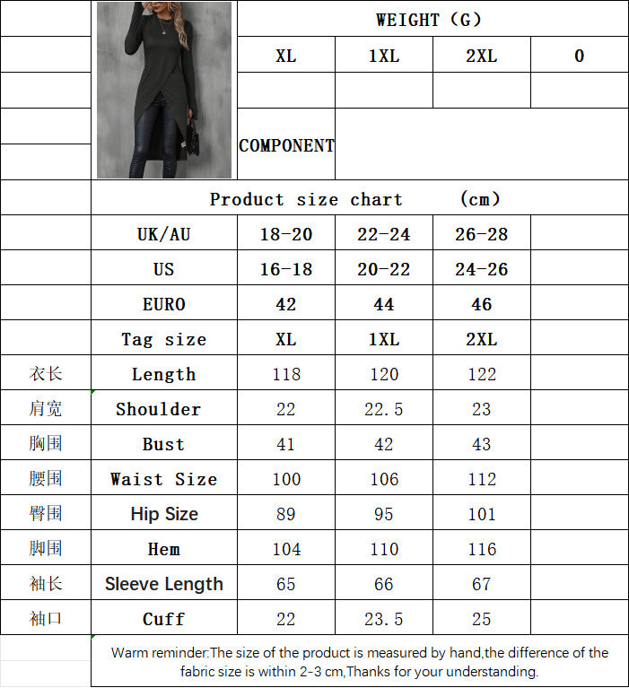 Women’s Long Sleeve Asymmetric Hem Tunic Top