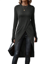 Women’s Long Sleeve Asymmetric Hem Tunic Top