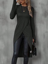 Women’s Long Sleeve Asymmetric Hem Tunic Top