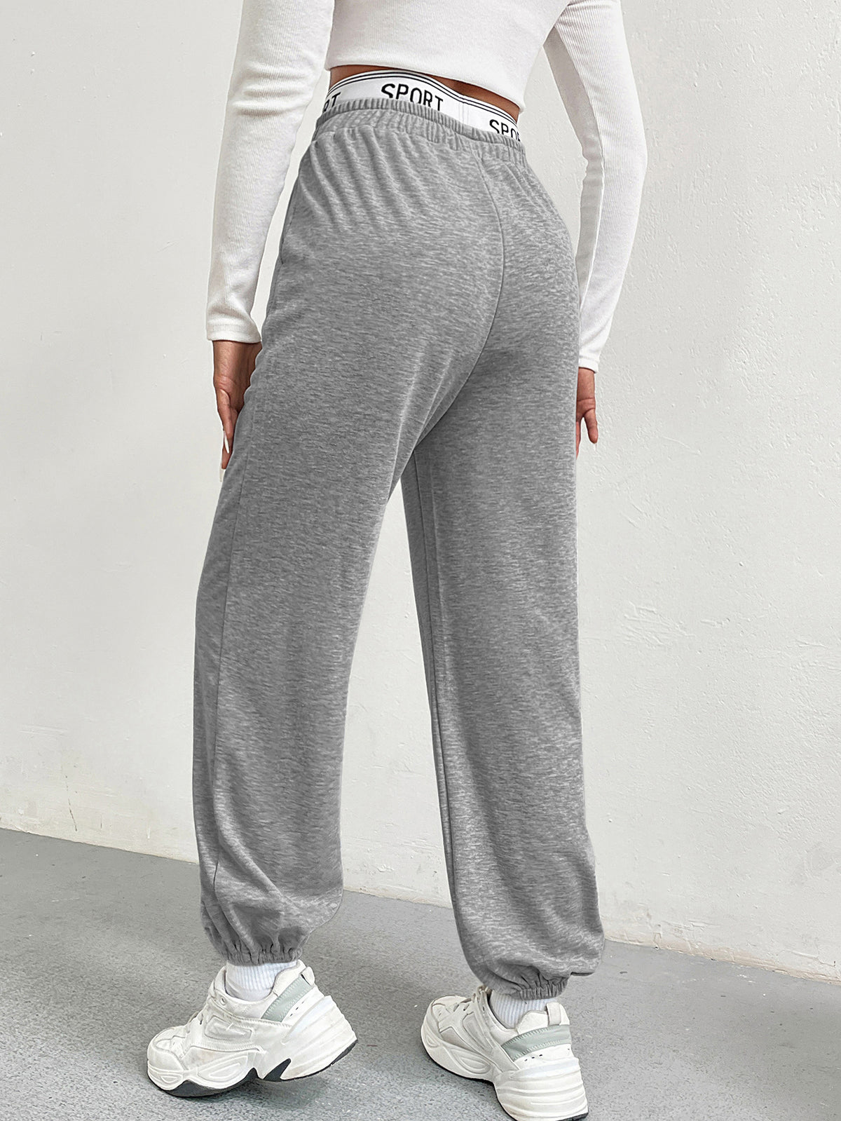 Women’s High Waist Wide Leg Jogger Pants with Pockets