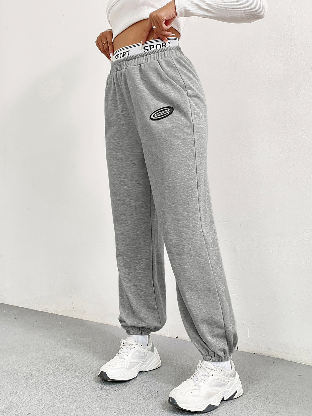 Women’s High Waist Wide Leg Jogger Pants with Pockets