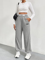 Women’s High Waist Wide Leg Jogger Pants with Pockets