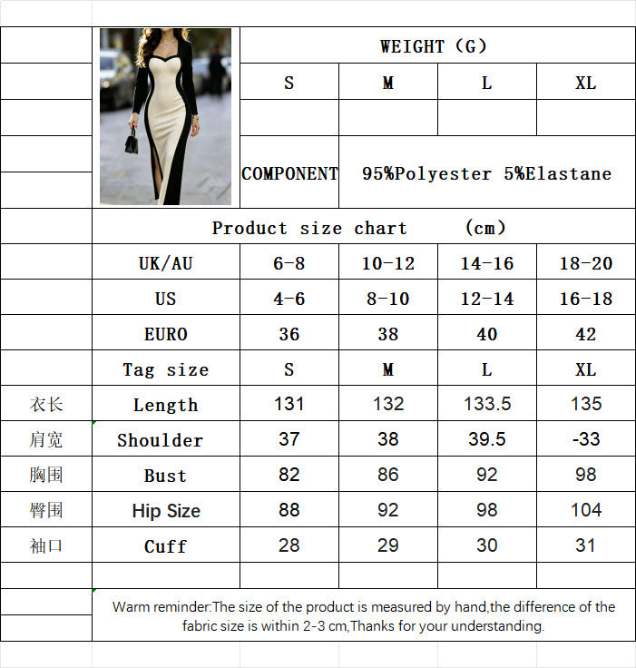 Women’s Long Sleeve Square Neck Bodycon Maxi Dress