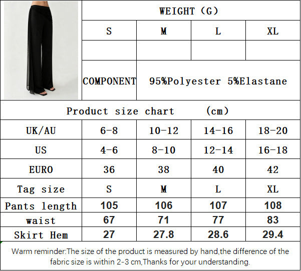 Women's High Waist Wide Leg Pants with Sheer Side Drape