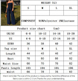 Women's Strapless Smocked Top and Wide Leg Pants Set