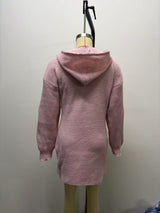 Women's Ribbed Knit Hoodie Mini Dress
