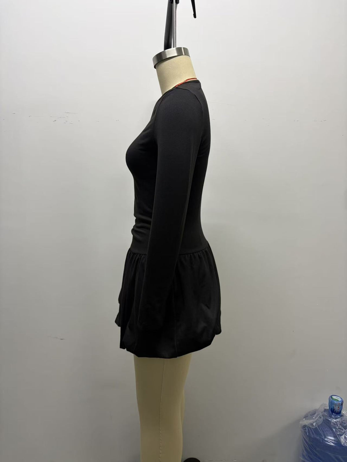 Women's Long Sleeve Ruched Waist Mini Dress