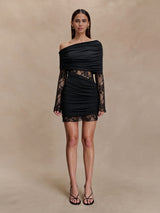 Women's Lace Off Shoulder Mini Dress