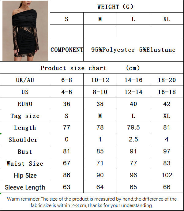 Women's Lace Off Shoulder Mini Dress