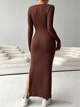 Women's Ribbed Wrap Maxi Dress
