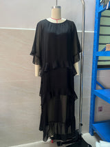 Women's Ruffle Sleeve Tiered Maxi Dress