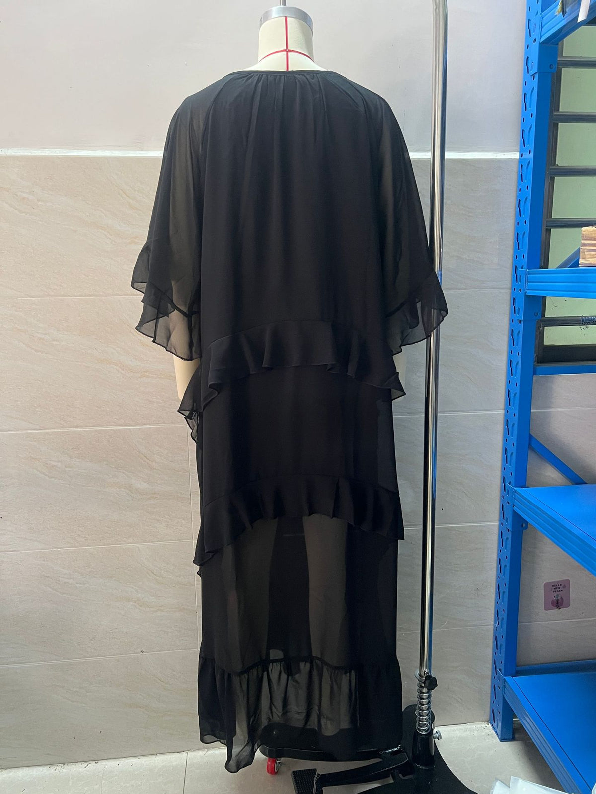 Women's Ruffle Sleeve Tiered Maxi Dress