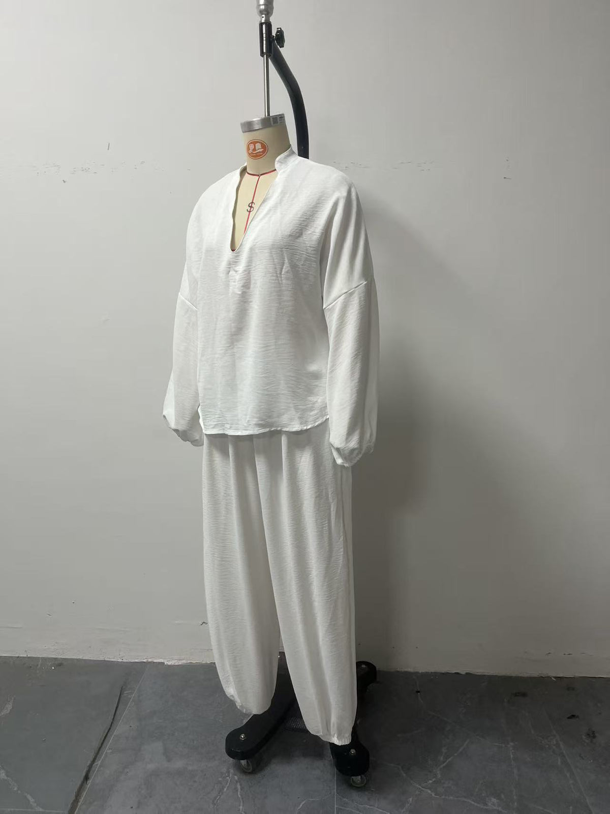 Women's Boho Two Piece Blouse and Harem Pants Set