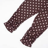 Women's Polka Dot Two Piece Crop Top and Pants Set