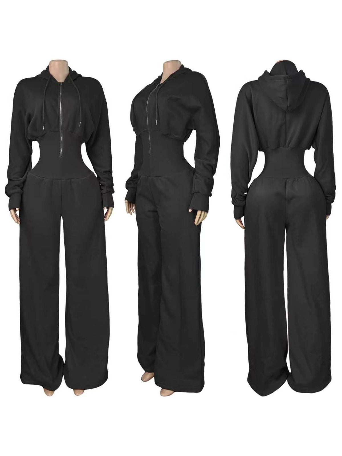 Women's Hooded Wide Leg Jumpsuit