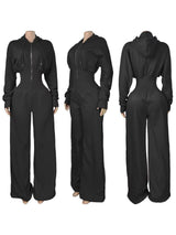 Women's Hooded Wide Leg Jumpsuit