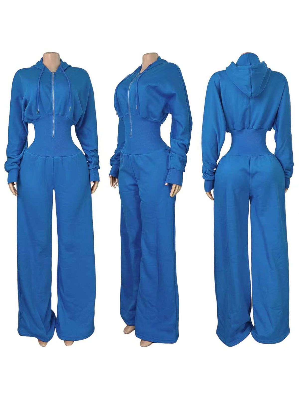 Women's Hooded Wide Leg Jumpsuit