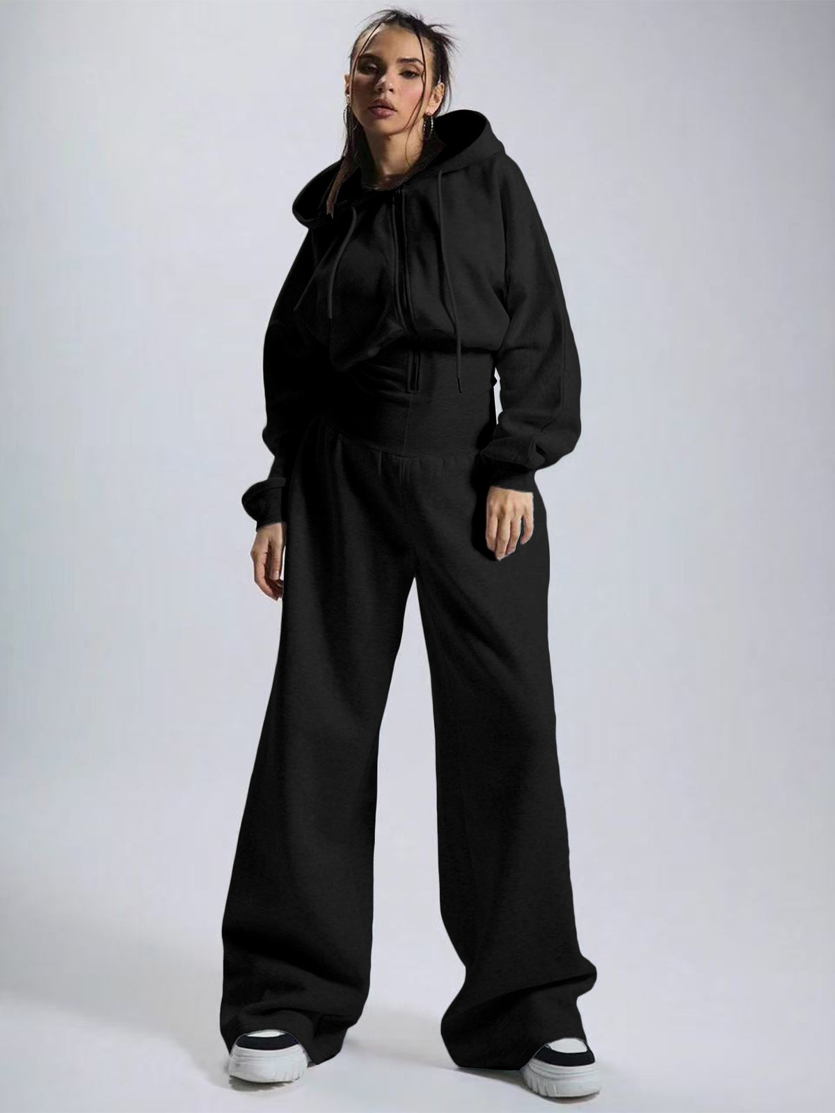 Women's Hooded Wide Leg Jumpsuit