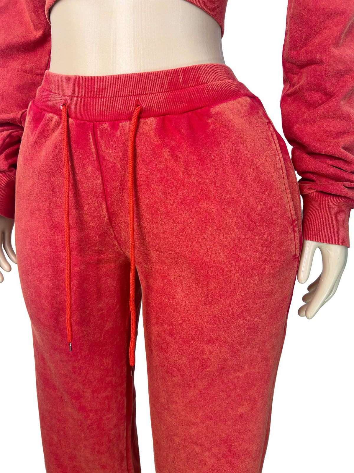 Women's Cropped Zip Hoodie and Wide Leg Pants Set