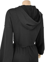 Women's Cropped Hoodie and Wide Leg Sweatpants Set
