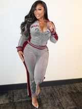Women's Zip-Up Track Jacket and Pants Set