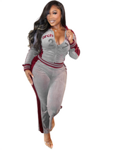Women's Zip-Up Track Jacket and Pants Set