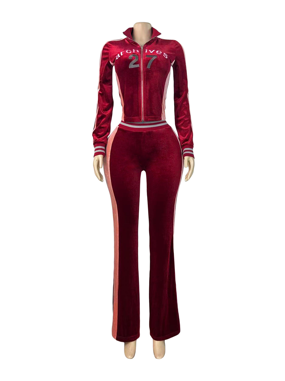Women's Zip-Up Track Jacket and Pants Set