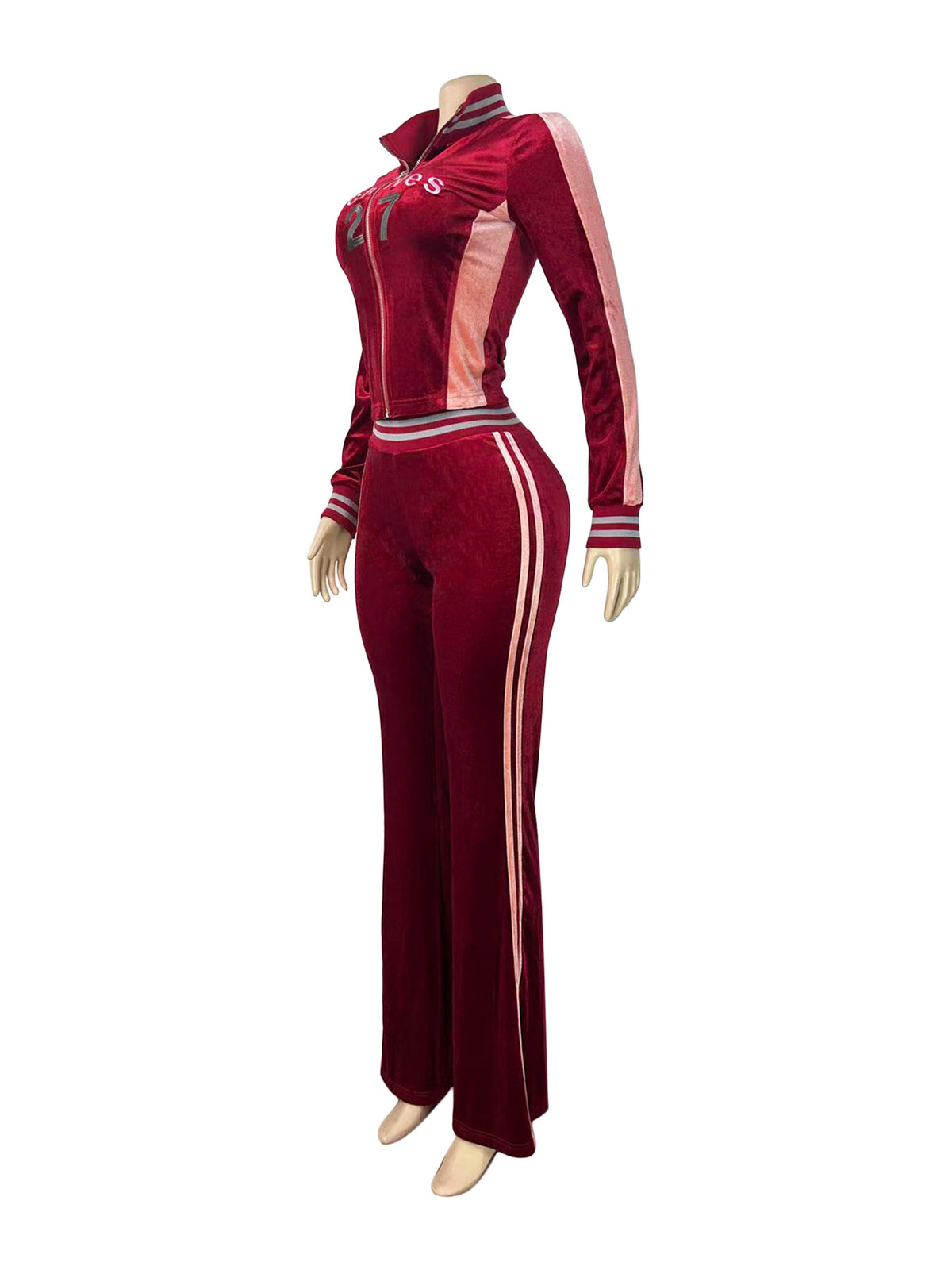 Women's Zip-Up Track Jacket and Pants Set