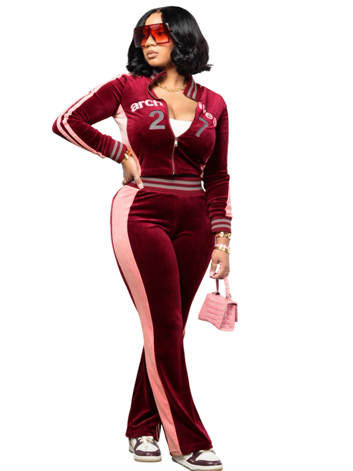 Women's Zip-Up Track Jacket and Pants Set