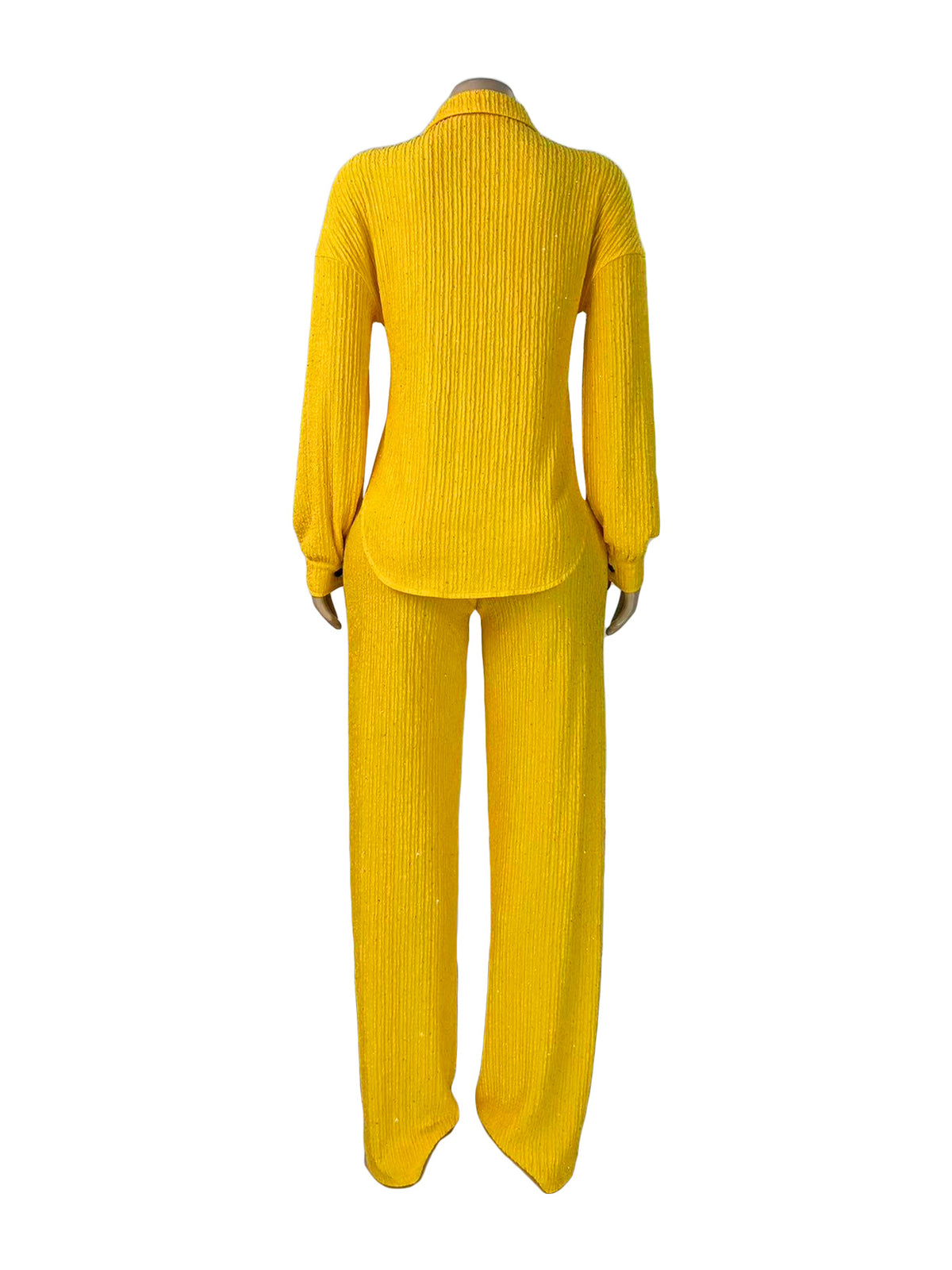 Women's Embellished Button-Up Shirt and Pants Set