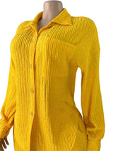 Women's Embellished Button-Up Shirt and Pants Set
