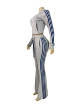 Women's Zip-Up Track Jacket and Flare Pants Set