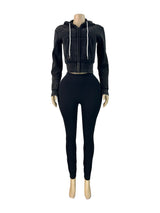 Women's Cropped Zip-Up Hoodie and Leggings Set