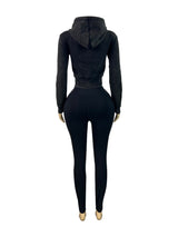 Women's Cropped Zip-Up Hoodie and Leggings Set