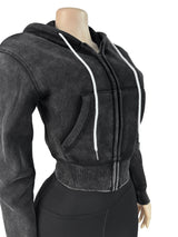 Women's Cropped Zip-Up Hoodie and Leggings Set