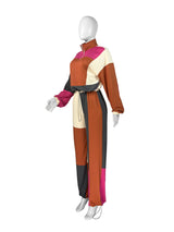 Women's Color Block Quarter Zip Top and Pants Set