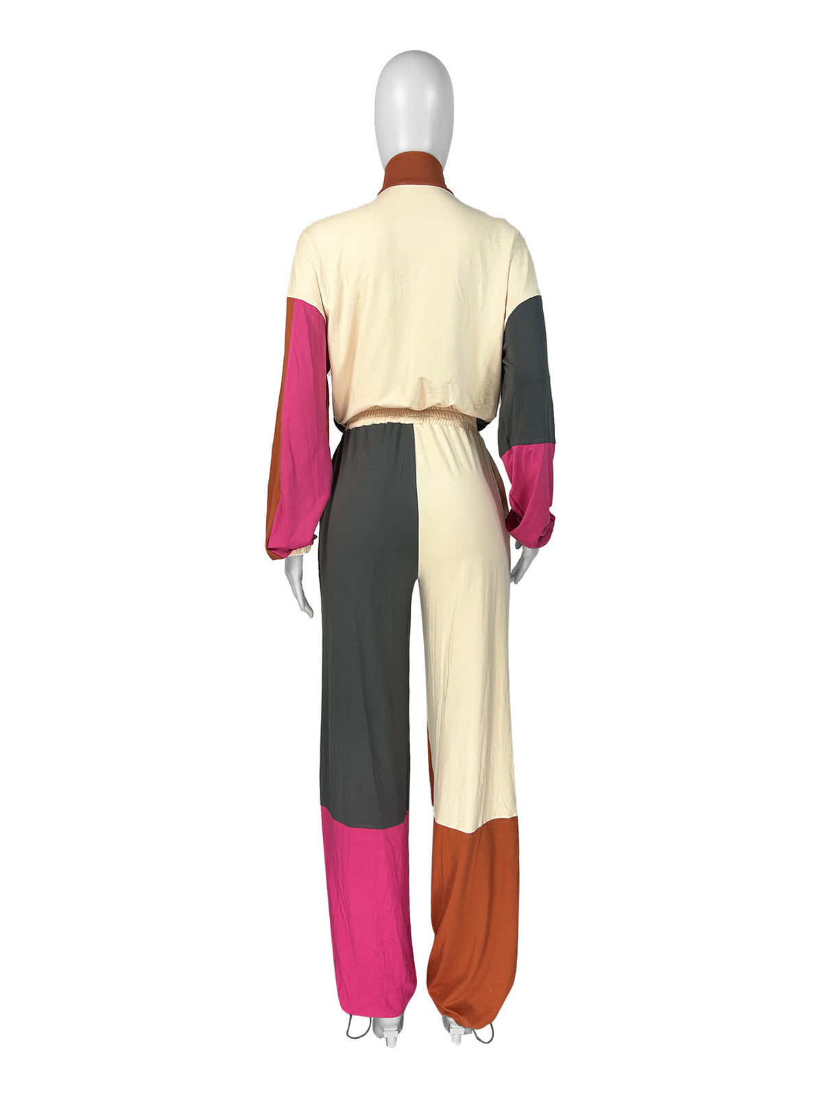 Women's Color Block Quarter Zip Top and Pants Set