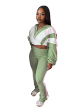 Women's Cropped Zip-Up Jacket and Track Pants Set