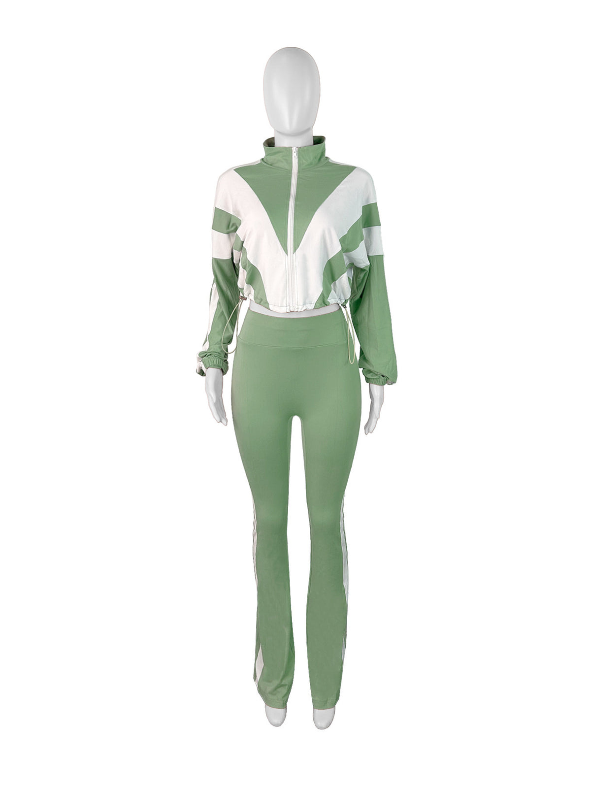 Women's Cropped Zip-Up Jacket and Track Pants Set
