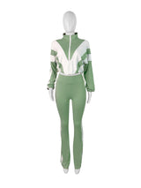 Women's Cropped Zip-Up Jacket and Track Pants Set