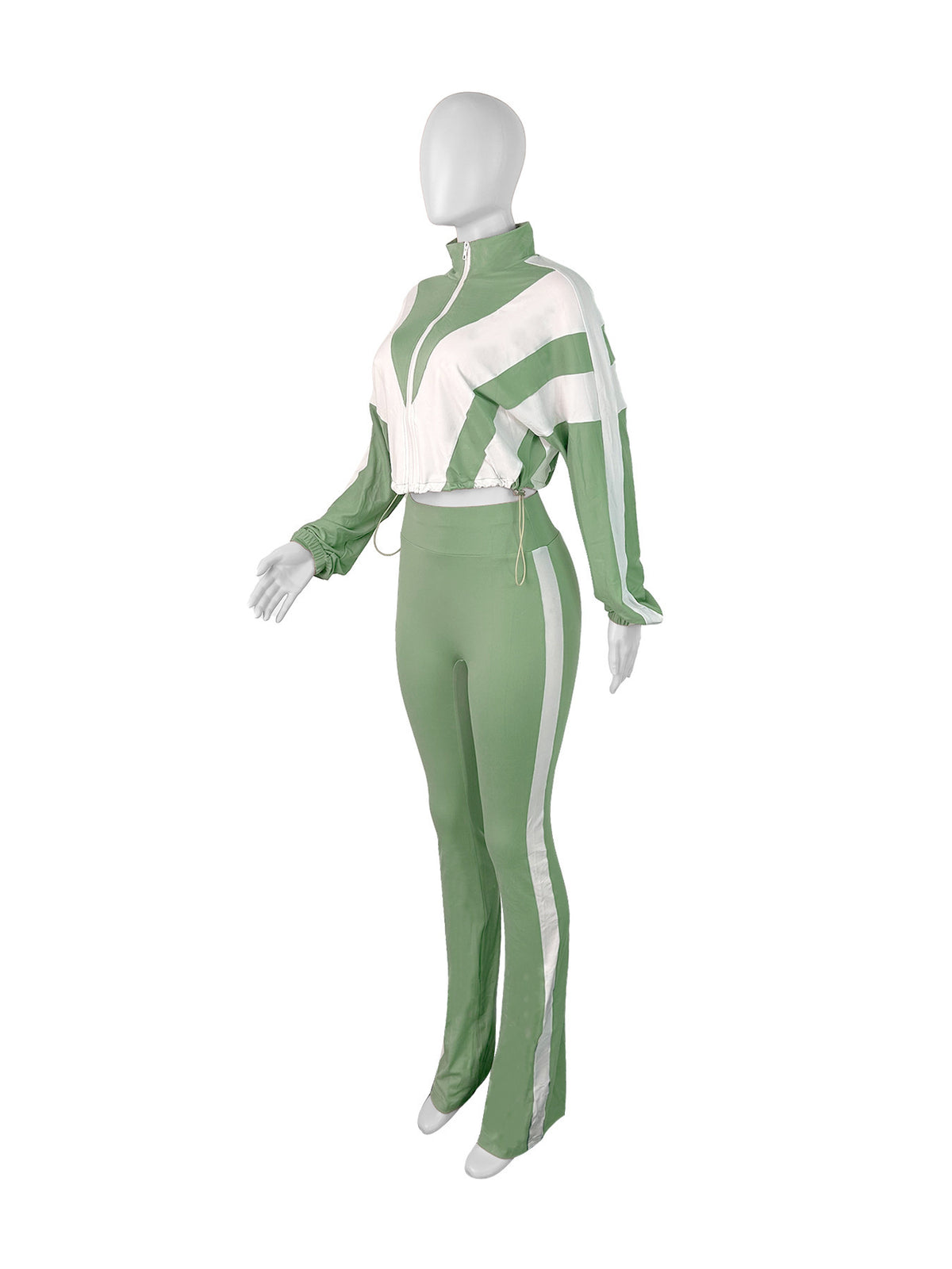 Women's Cropped Zip-Up Jacket and Track Pants Set
