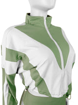 Women's Cropped Zip-Up Jacket and Track Pants Set