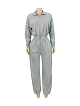 Women's Quarter Zip Pullover and Wide Leg Pants Set